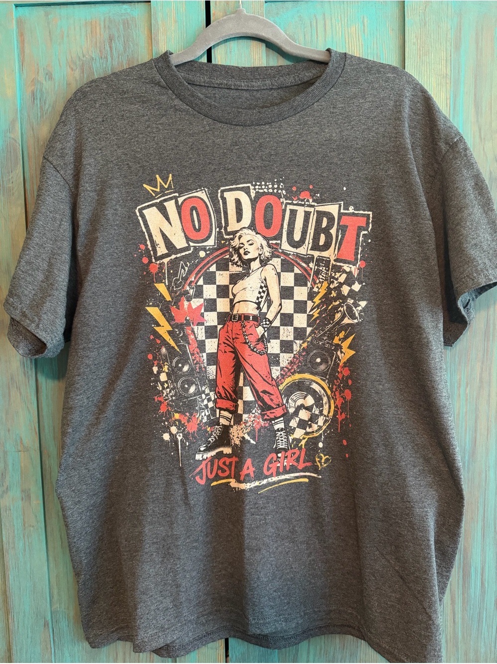 New No Doubt concert
T shirt, Heather Gray, Short Sleeve T‑Shirt, Large